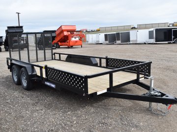 Sure-trac 7X16 7K tube top ATV trailer w/ side load ramps, 5'-fold flat ramp gate