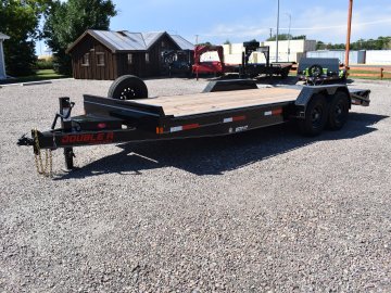 Double A 83"X20' 14K equipment trailer, full width fold over ramps, LED lights