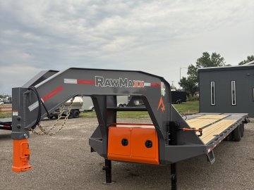 RawMaxx 102" X 34' Gooseneck Trailer, 24K, 10 Ply Tires 235/85/R16 - Dual Wheels, HD Maxx Ramps, Spa