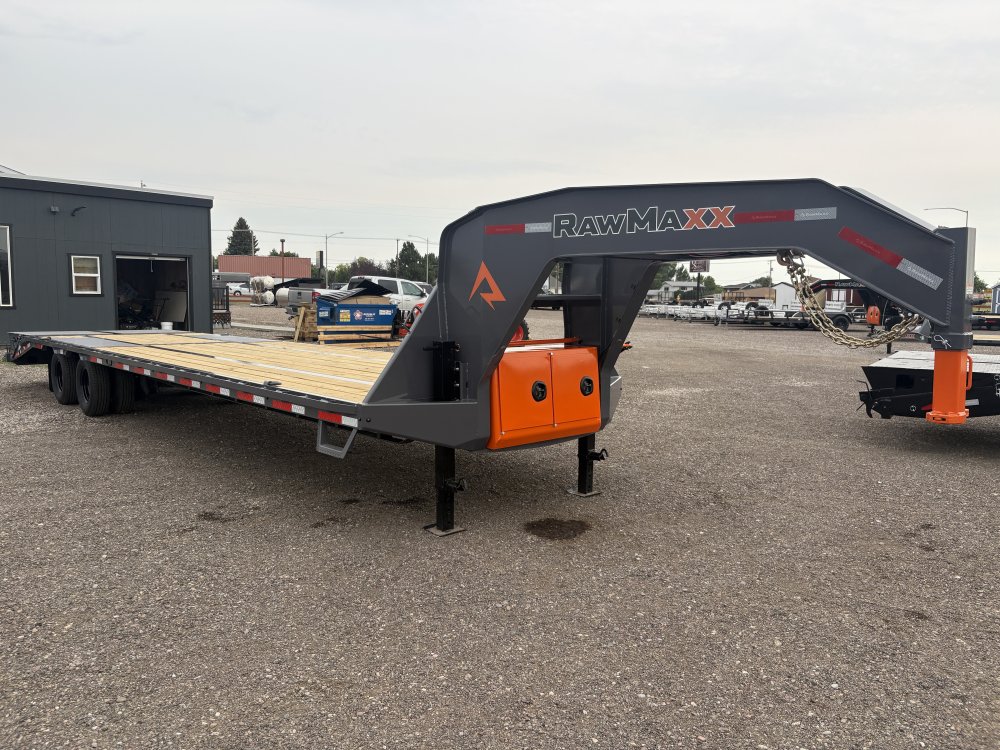 RawMaxx 102" X 34' Gooseneck Trailer, 24K, 10 Ply Tires 235/85/R16 - Dual Wheels, HD Maxx Ramps, Spa