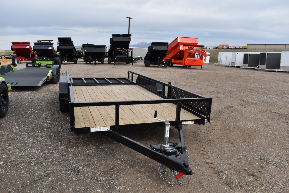 Sure-trac 7X16 7K tube top ATV trailer w/ side load ramps, 5'-fold flat ramp gate