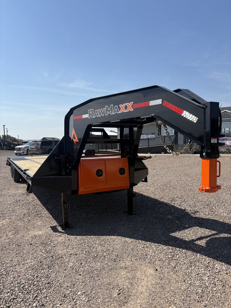 RawMaxx 102" X 32' Gooseneck Trailer, 24K, 10 Ply Tires 235/85/R16 - Dual Wheels, HD Maxx Ramps, Spa