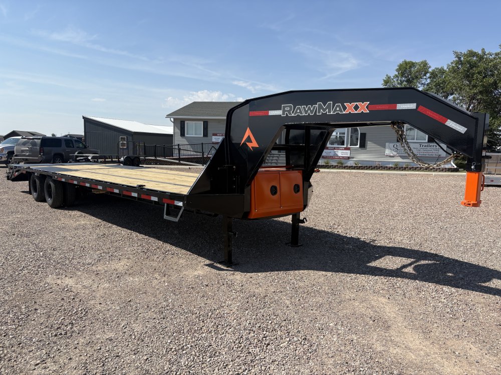 RawMaxx 102" X 32' Gooseneck Trailer, 24K, 10 Ply Tires 235/85/R16 - Dual Wheels, HD Maxx Ramps, Spa