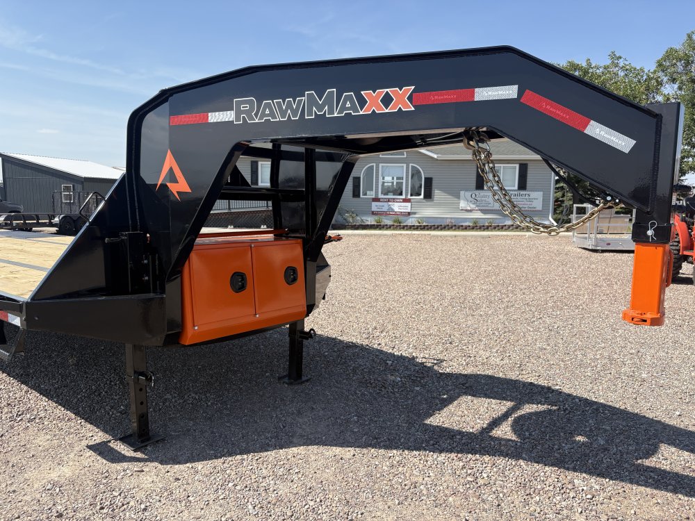 RawMaxx 102" X 32' Gooseneck Trailer, 24K, 10 Ply Tires 235/85/R16 - Dual Wheels, HD Maxx Ramps, Spa