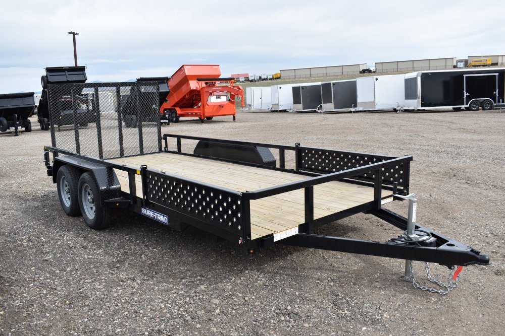 Sure-trac 7X16 7K tube top ATV trailer w/ side load ramps, 5'-fold flat ramp gate