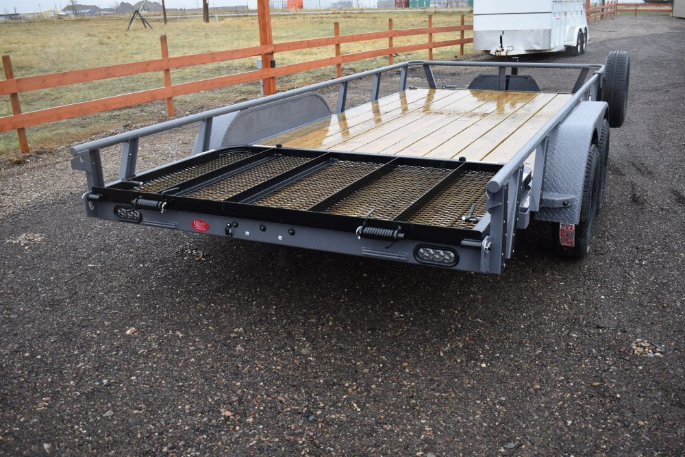 RawMaxx 83"X16' 7K Tube top utility trailer,4' flip mesh ramp, LED lights