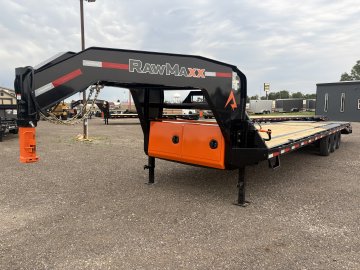 RawMaxx 102" X 32' Gooseneck Trailer, 24K, 14 Ply ST235/85R16 Tires - Triple Axle, HD Maxx Ramps, Sp