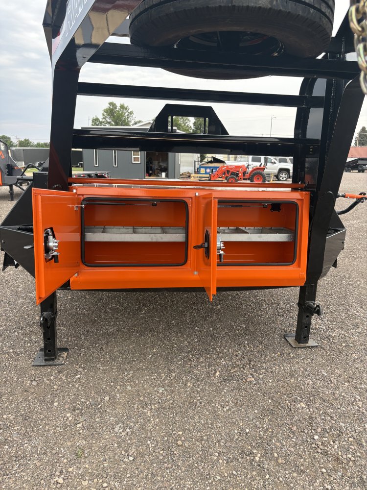 RawMaxx 102" X 32' Gooseneck Trailer, 24K, 14 Ply ST235/85R16 Tires - Triple Axle, HD Maxx Ramps, Sp