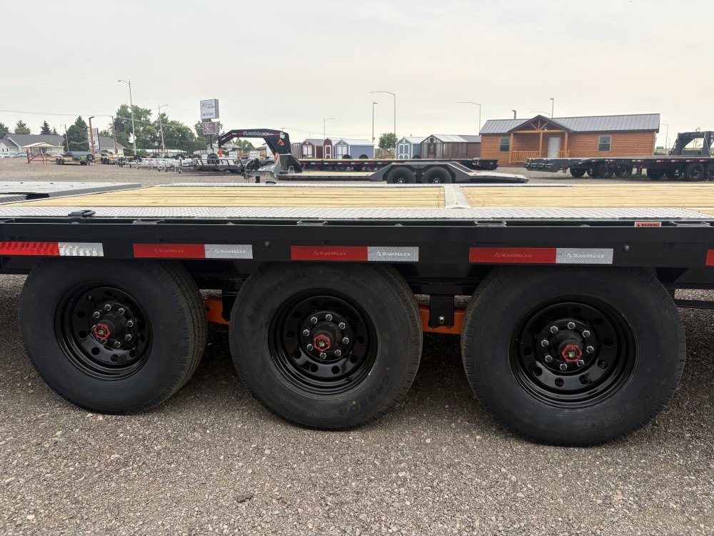 RawMaxx 102" X 32' Gooseneck Trailer, 24K, 14 Ply ST235/85R16 Tires - Triple Axle, HD Maxx Ramps, Sp