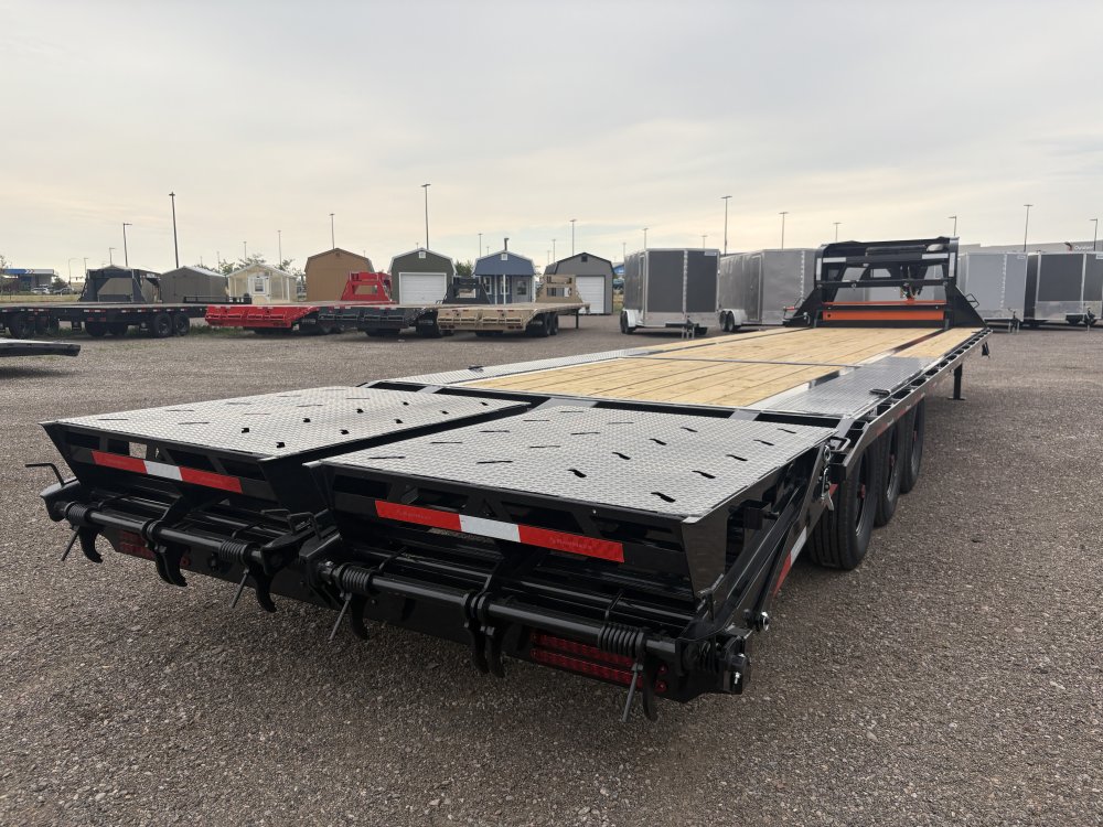 RawMaxx 102" X 32' Gooseneck Trailer, 24K, 14 Ply ST235/85R16 Tires - Triple Axle, HD Maxx Ramps, Sp