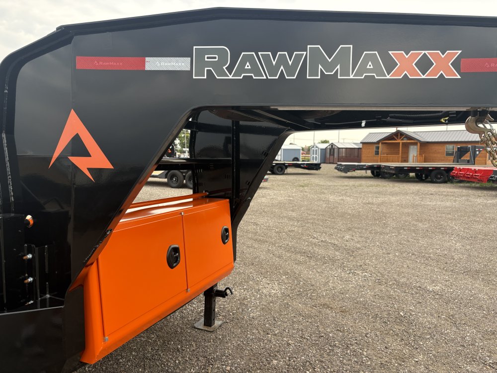 RawMaxx 102" X 32' Gooseneck Trailer, 24K, 14 Ply ST235/85R16 Tires - Triple Axle, HD Maxx Ramps, Sp