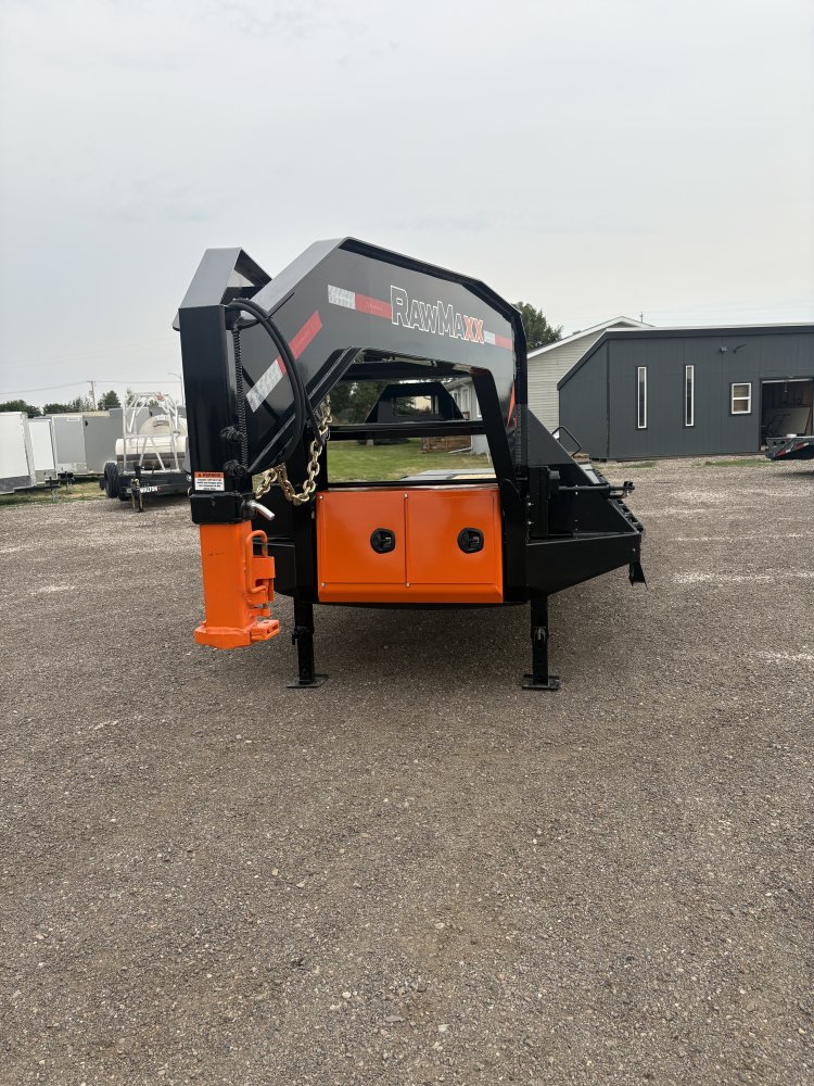 RawMaxx 102" X 26' Gooseneck Trailer, 20K, 10 Ply Tires 235/80/R16 - Dual Wheels, HD Maxx Ramps, Spa