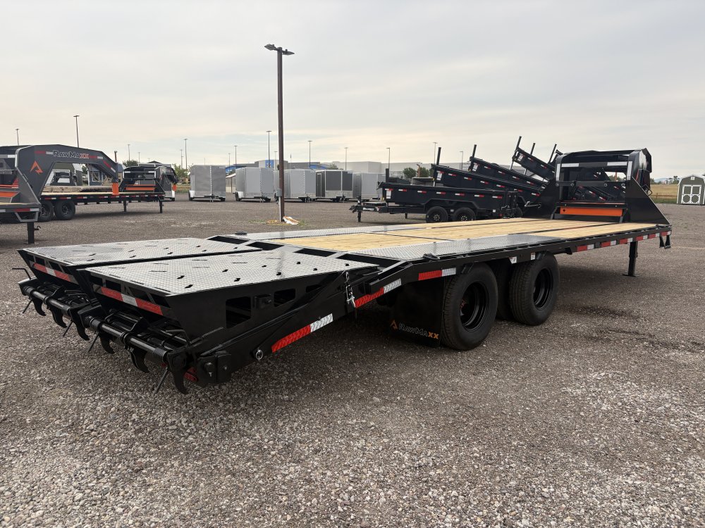 RawMaxx 102" X 26' Gooseneck Trailer, 20K, 10 Ply Tires 235/80/R16 - Dual Wheels, HD Maxx Ramps, Spa