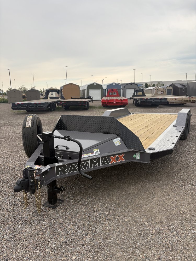 RawMaxx 102" X 22' Flatbed Trailer/Car Hauler, 14K, 10 Ply Tires 235/80/R16 - 3' Dovetail With 69" S
