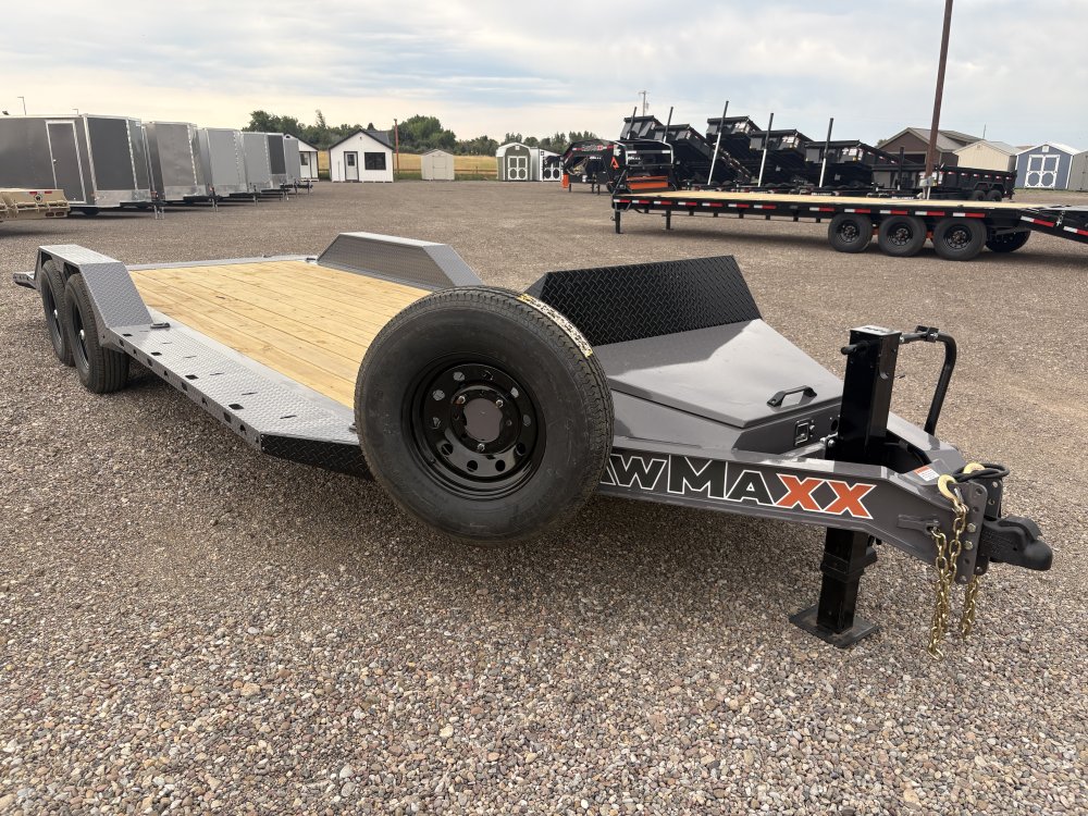 RawMaxx 102" X 22' Flatbed Trailer/Car Hauler, 14K, 10 Ply Tires 235/80/R16 - 3' Dovetail With 69" S