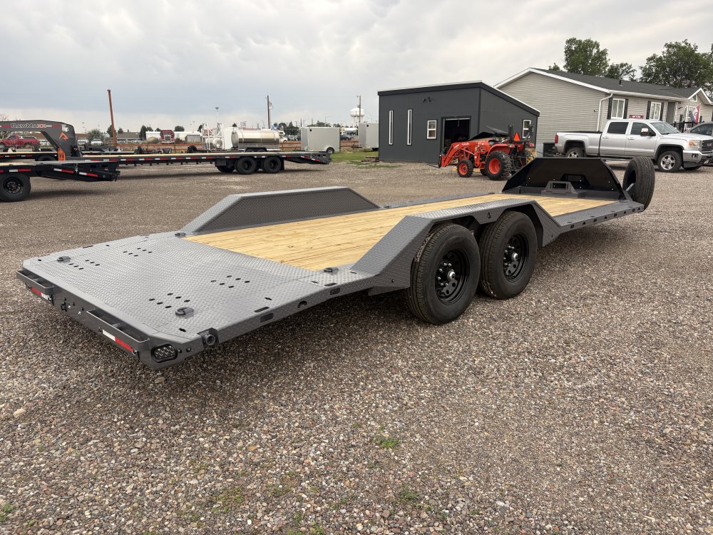 RawMaxx 102" X 22' Flatbed Trailer/Car Hauler, 14K, 10 Ply Tires 235/80/R16 - 3' Dovetail With 69" S