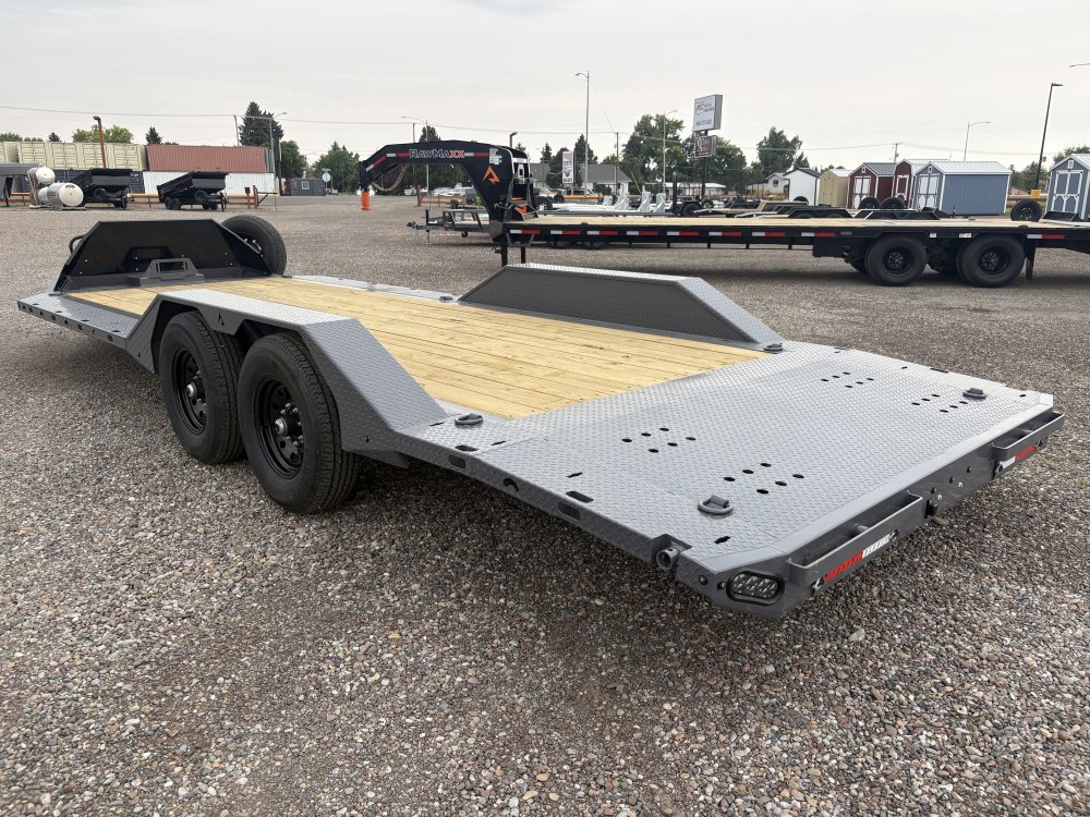 RawMaxx 102" X 22' Flatbed Trailer/Car Hauler, 14K, 10 Ply Tires 235/80/R16 - 3' Dovetail With 69" S