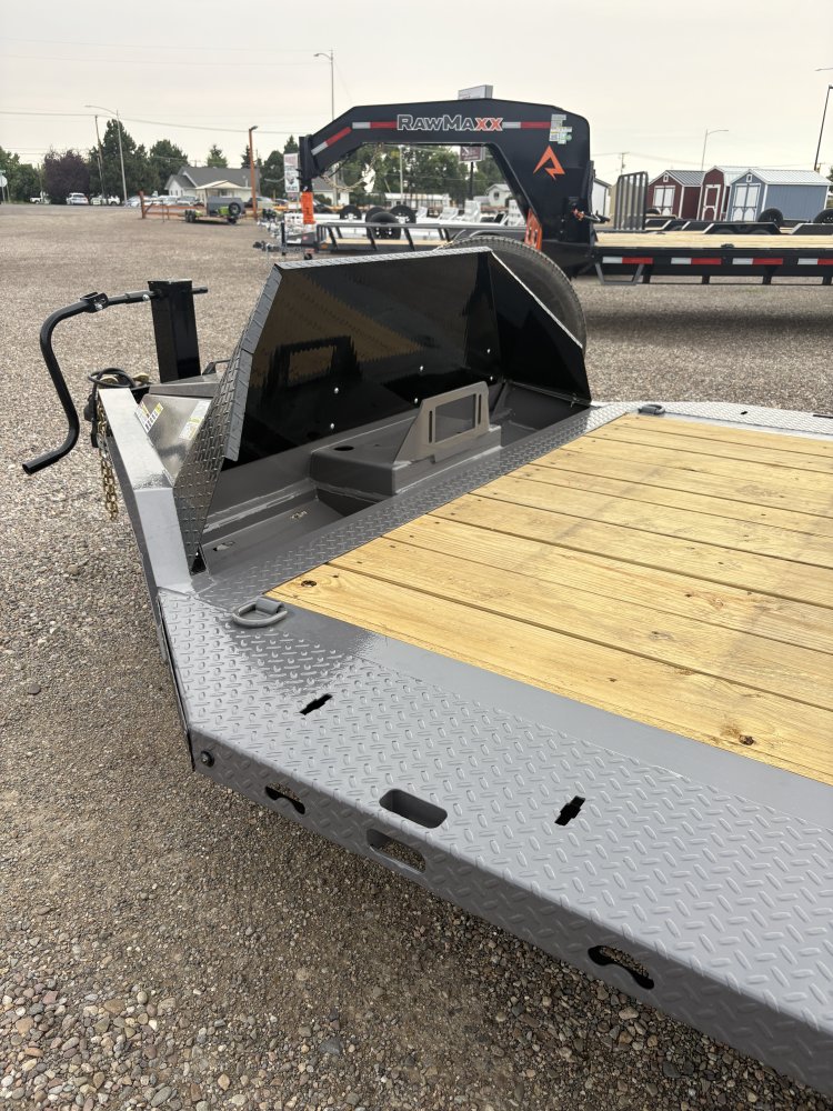 RawMaxx 102" X 22' Flatbed Trailer/Car Hauler, 14K, 10 Ply Tires 235/80/R16 - 3' Dovetail With 69" S