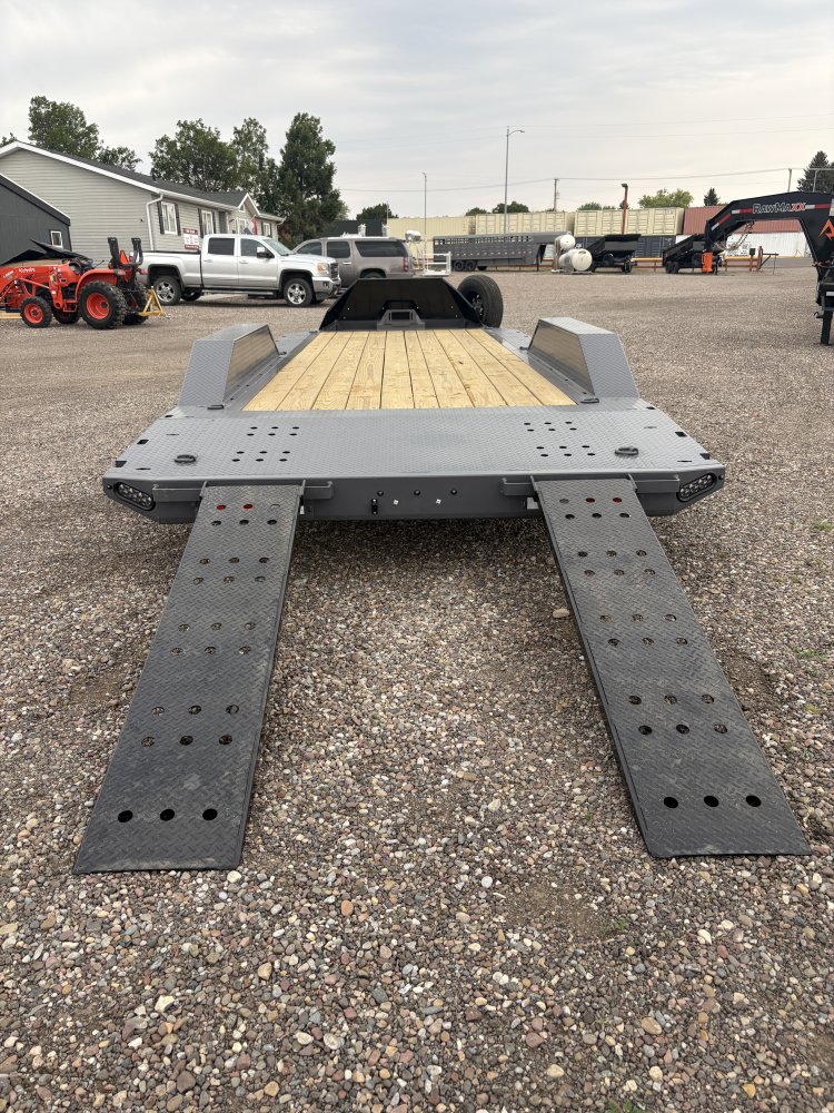 RawMaxx 102" X 22' Flatbed Trailer/Car Hauler, 14K, 10 Ply Tires 235/80/R16 - 3' Dovetail With 69" S