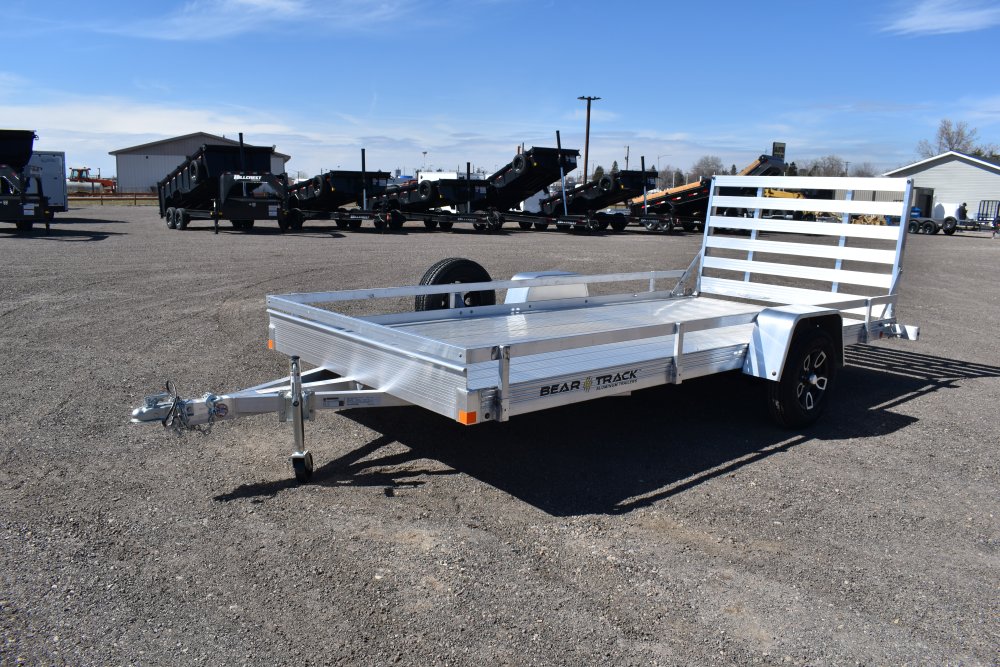 Bear Track 76"x12' 3K alum utility trailer, torsion axles, extruded alum deck