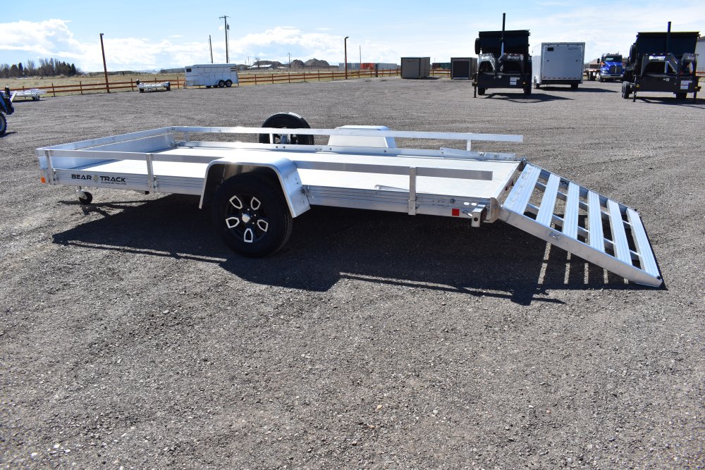 Bear Track 76"x12' 3K alum utility trailer, torsion axles, extruded alum deck