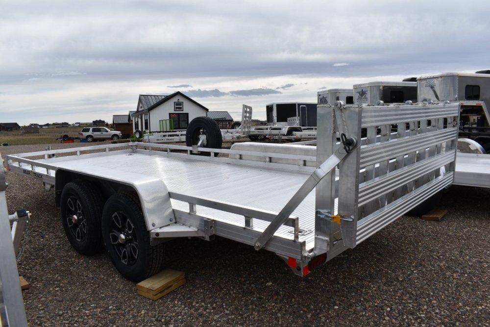 Bear Track 81"X16' 7K alum utility trailer, torsion axles, extruded alum deck, bi-fold gate