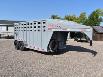 Eagle X 6'8"X16' 14K Gooseneck livestock trailer, Steel punched hole sides