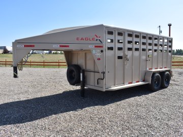 Eagle X 6'8"X16' 14K Gooseneck livestock trailer, Steel punched hole sides