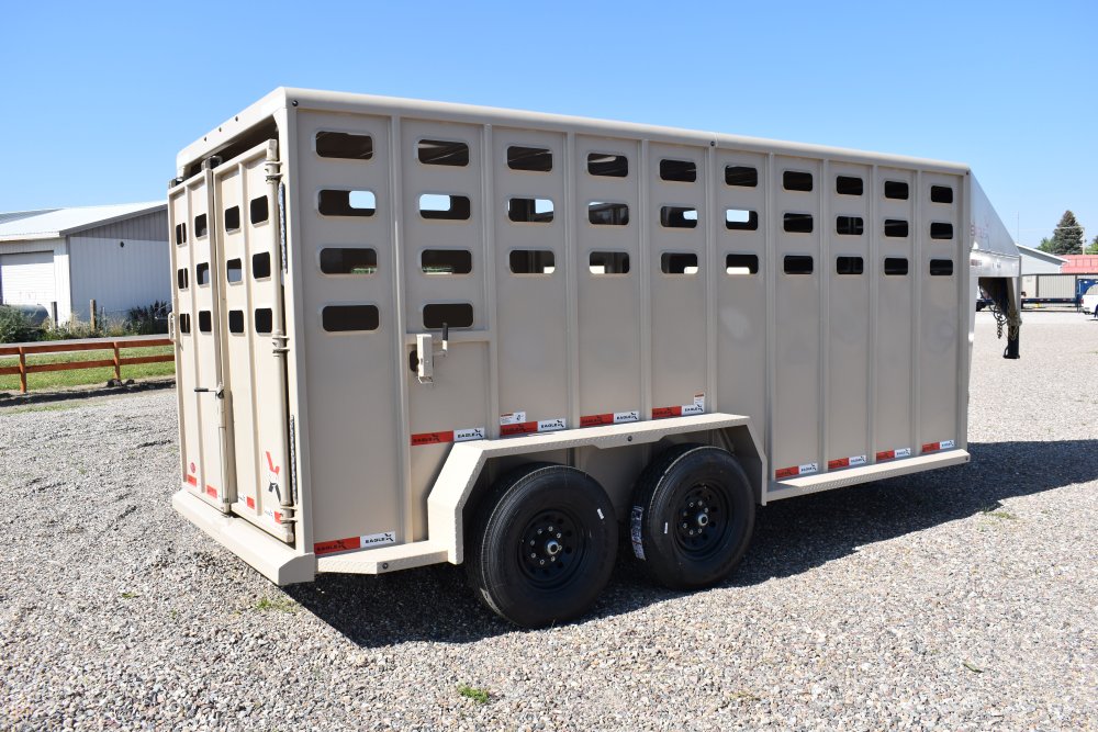 Eagle X 6'8"X16' 14K Gooseneck livestock trailer, Steel punched hole sides