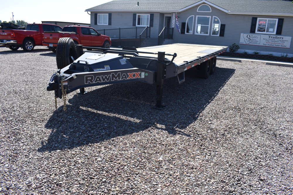 RawMaxx 102"X24' 14K bumper pull deck over tilt trailer, winch plate
