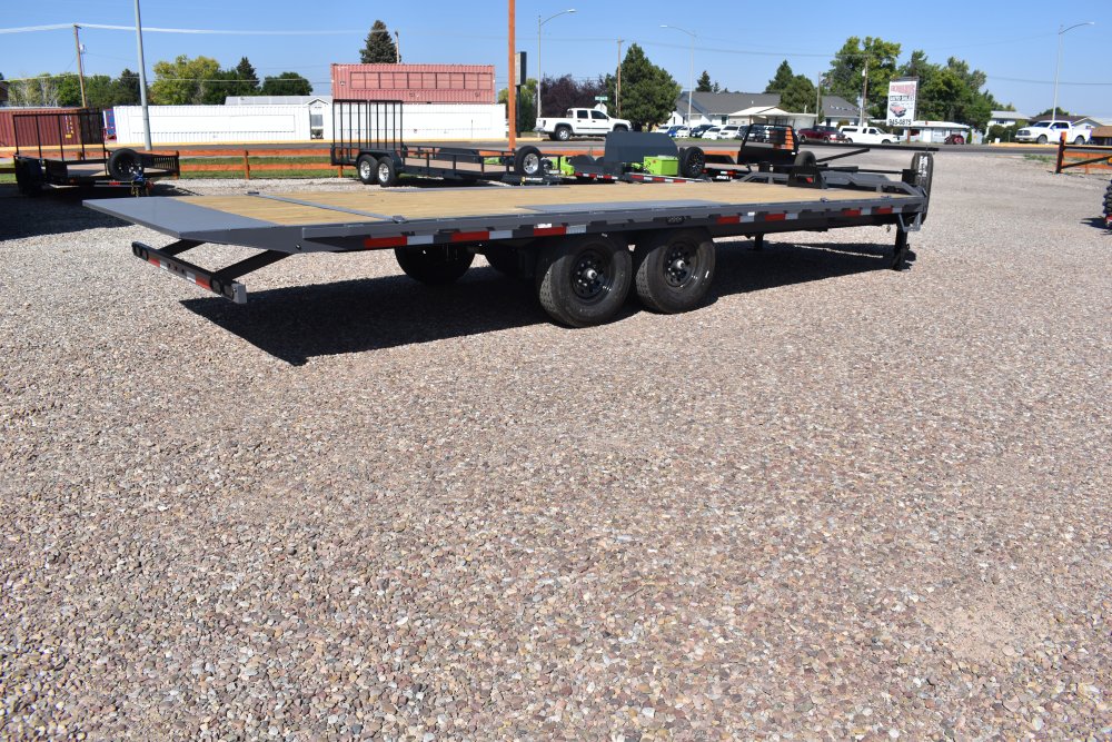 RawMaxx 102"X24' 14K bumper pull deck over tilt trailer, winch plate