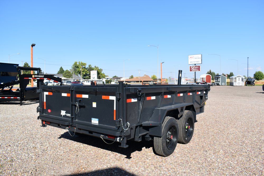 Hillcrest 7X14 14' 16K bumper pull dump trailer, spreader gate, 18 ply tires, rear stabilizer stands