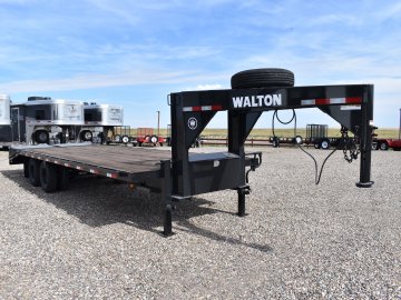 FBX210-26G 20K Walton Gooseneck trailer, 235/80R16 tires, spare tire, mud flaps, tool box, mega ramp