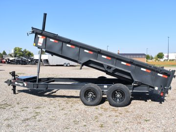 Hillcrest 7X16 14K bumper pull dump trailer, spreader gate, rear stabilizer stands, LED lights