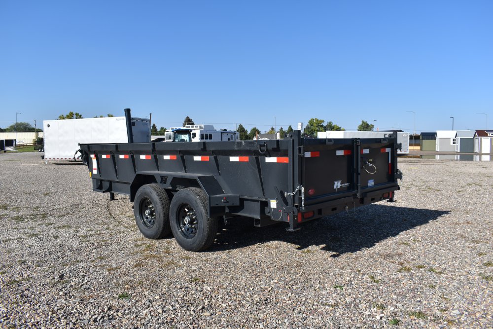 Hillcrest 7X16 14K bumper pull dump trailer, spreader gate, rear stabilizer stands, LED lights