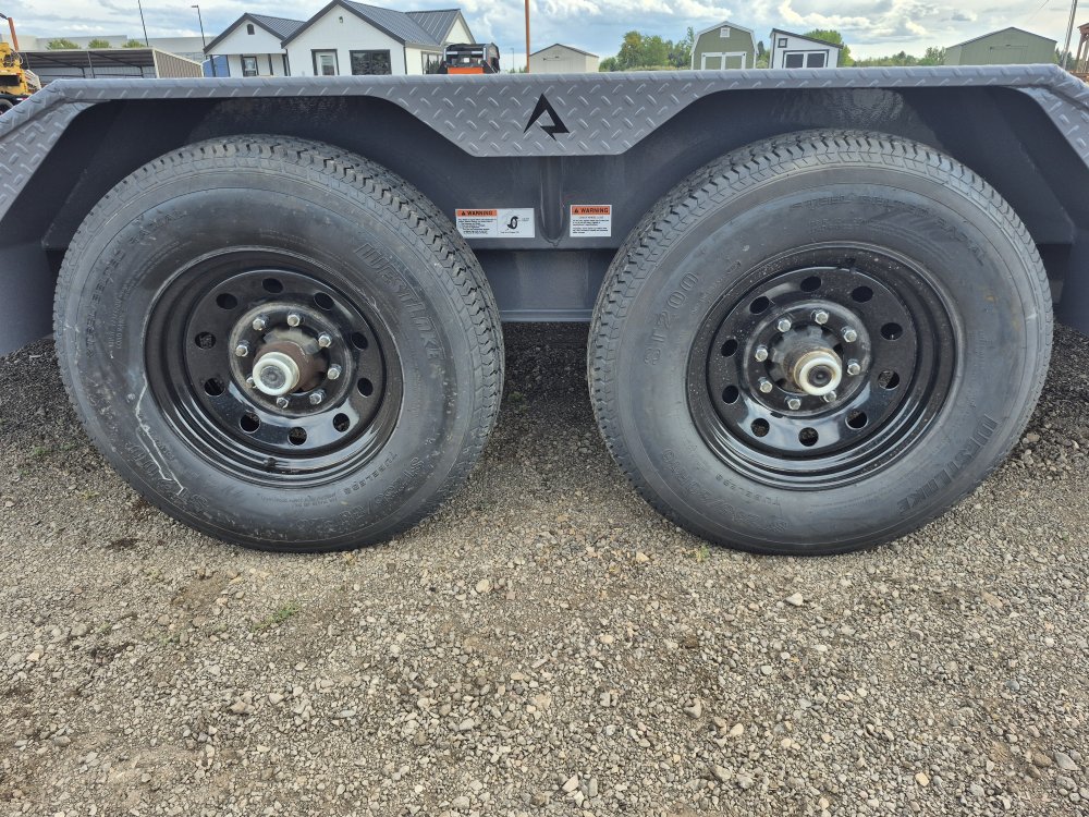 RawMaxx 8.5'X18' 10K Flatbed, Torsion Axles, 3' Dovetail w/Slide Out Ramps, Drive-Over Fenders, X Tr
