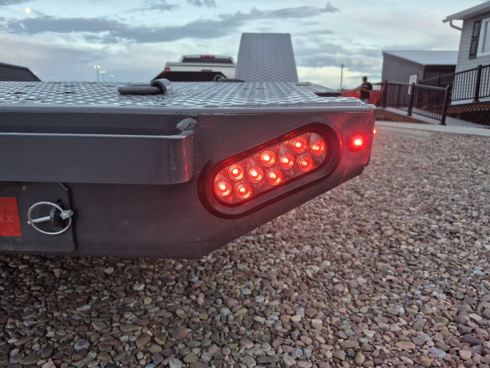 RawMaxx 8.5'X18' 10K Flatbed, Torsion Axles, 3' Dovetail w/Slide Out Ramps, Drive-Over Fenders, X Tr