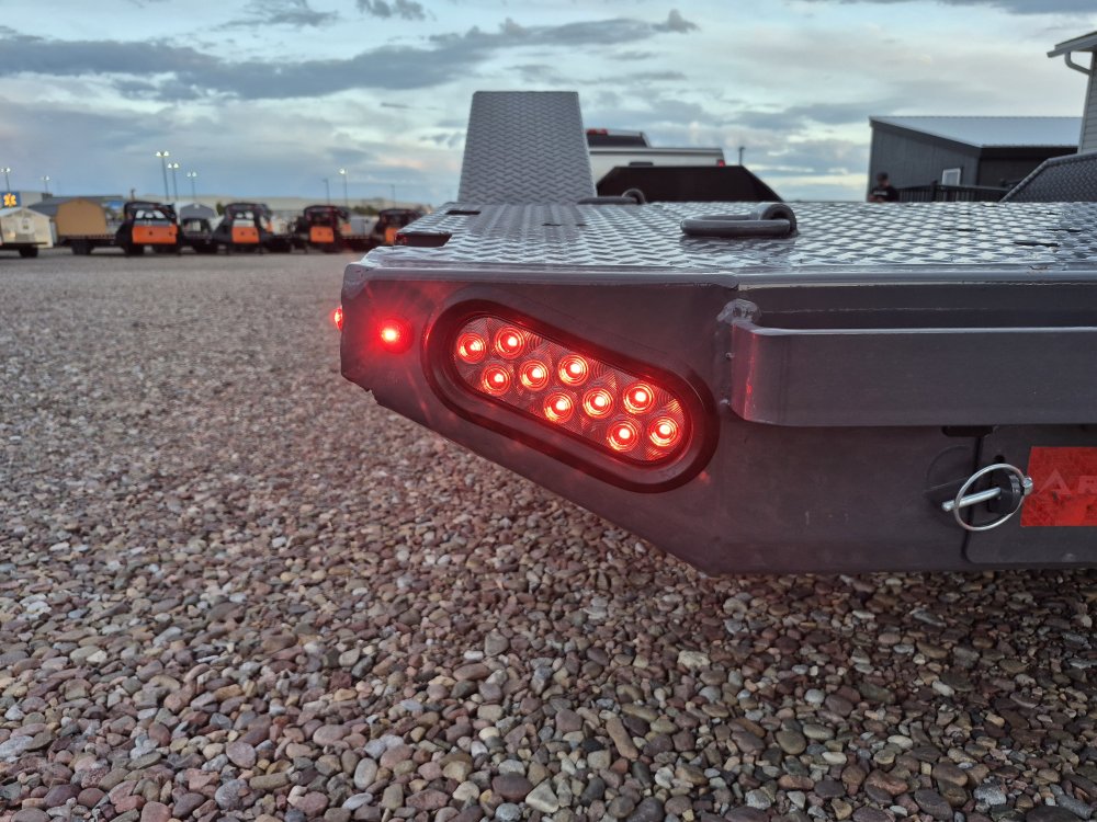 RawMaxx 8.5'X18' 10K Flatbed, Torsion Axles, 3' Dovetail w/Slide Out Ramps, Drive-Over Fenders, X Tr