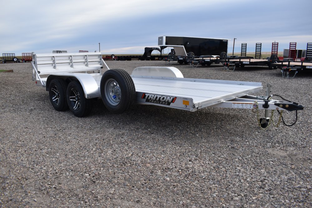 Triton 81"X16' 7K Aluminum Utility Trailer (Fit Series) extruded alum decking, torsion axles, LED li