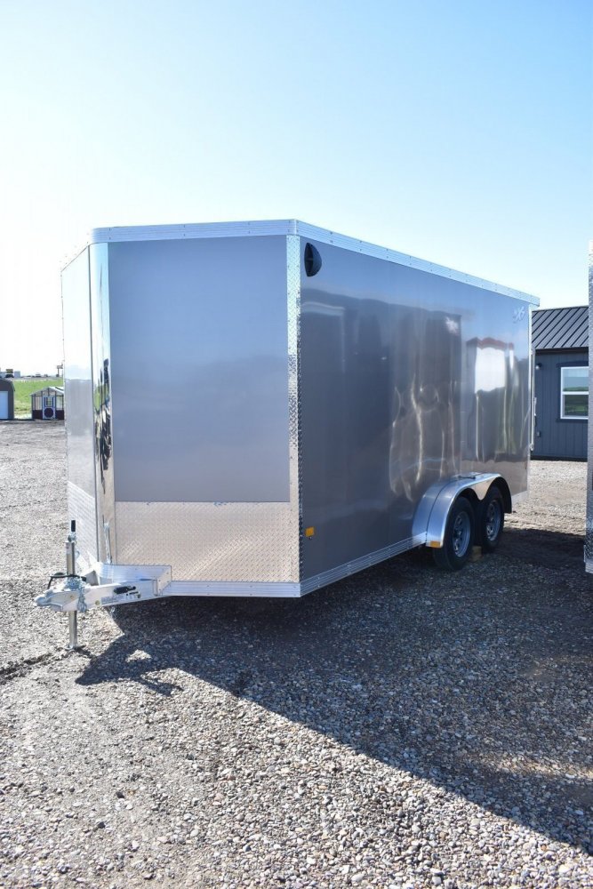Triton NXT 7.5X16 R-S 7K Aluminum Cargo Trailer, 205/75R15 tires, spare tire, LED lights, ramp door,