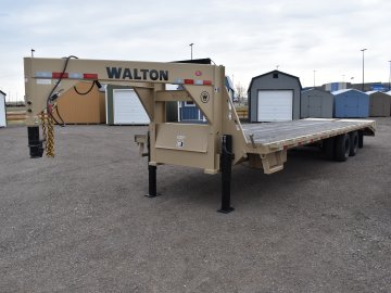 Walton FBX210-30G 25K Gooseneck trailer, 235/80R16 tires, spare tire, mud flaps, tool box, mega ramp