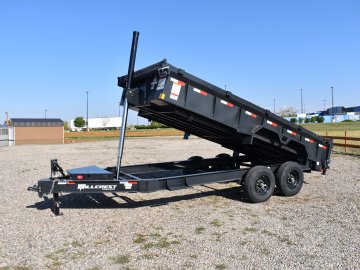 Hillcrest 7'X16' 16K bumper pull dump trailer, spreader gate, 18 ply tires, rear stabilizer stands, 
