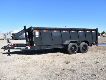 Hillcrest 7'X16' 16K bumper pull dump trailer, 40" sides, spreader gate, 18 ply tires, rear stabiliz