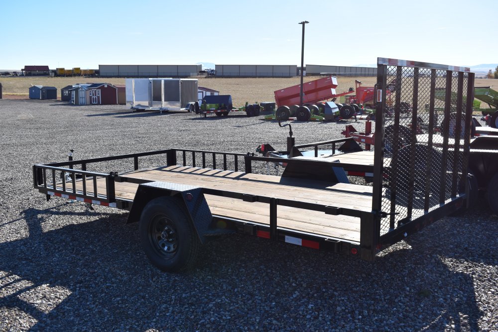 Walton UTW135-14B 81"X14' 3K Utility trailer, 205/75R15 radial tire, spare tire, side load ramps