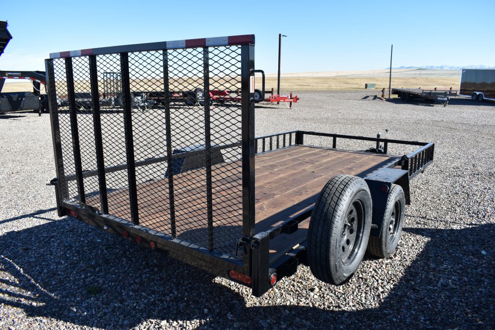 Walton UTW135-14B 81"X14' 3K Utility trailer, 205/75R15 radial tire, spare tire, side load ramps