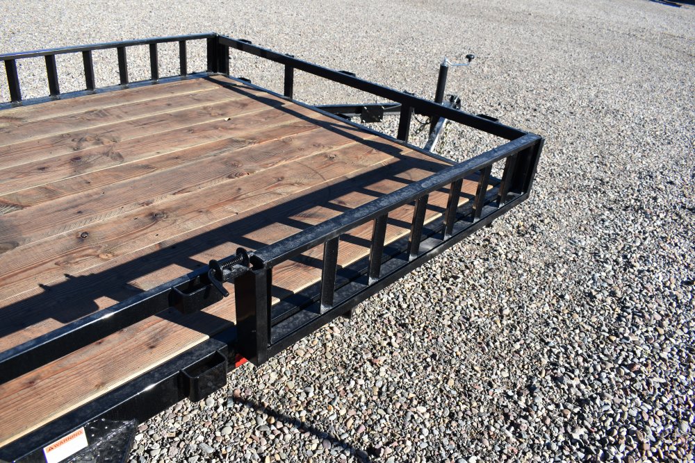 Walton UTW135-14B 81"X14' 3K Utility trailer, 205/75R15 radial tire, spare tire, side load ramps