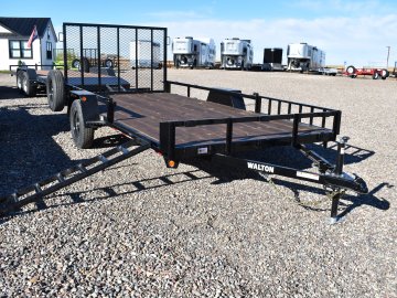 Walton UTW135-14B 81"X14' 3K Utility trailer, 205/75R15 radial tire, spare tire, side load ramps