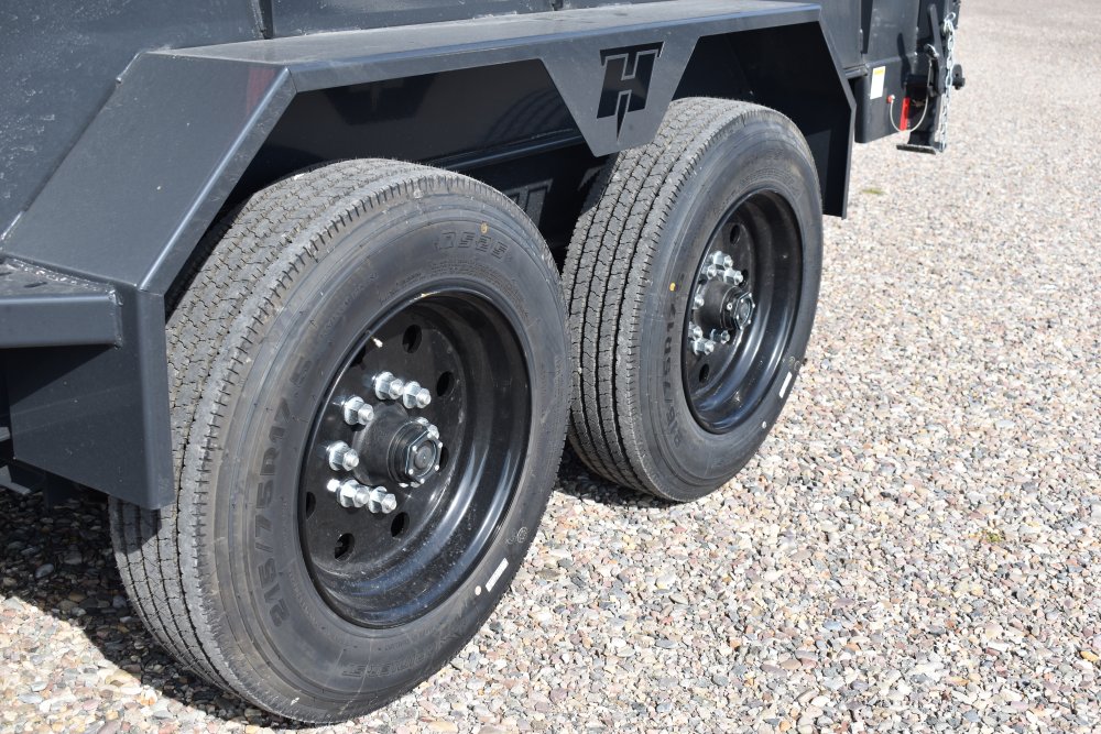 Hillcrest 7'X16' 16K bumper pull dump trailer, spreader gate, 18 ply tires, rear stabilizer stands, 