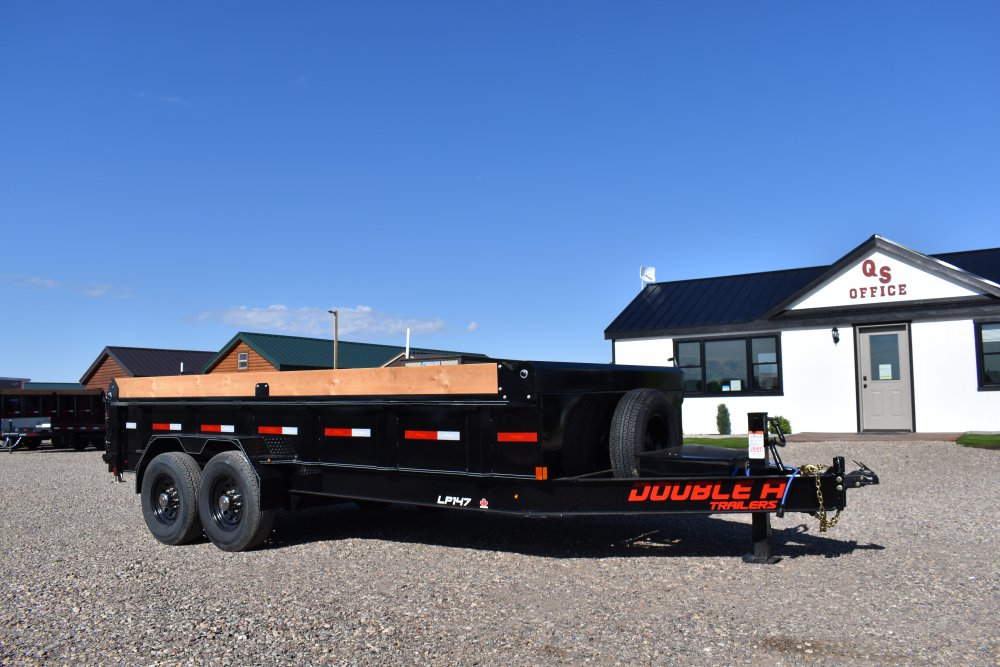 Double A 83"x16' HD Low-profile Dump Trailer, ST235/80R16 Radial tires, spare tire,