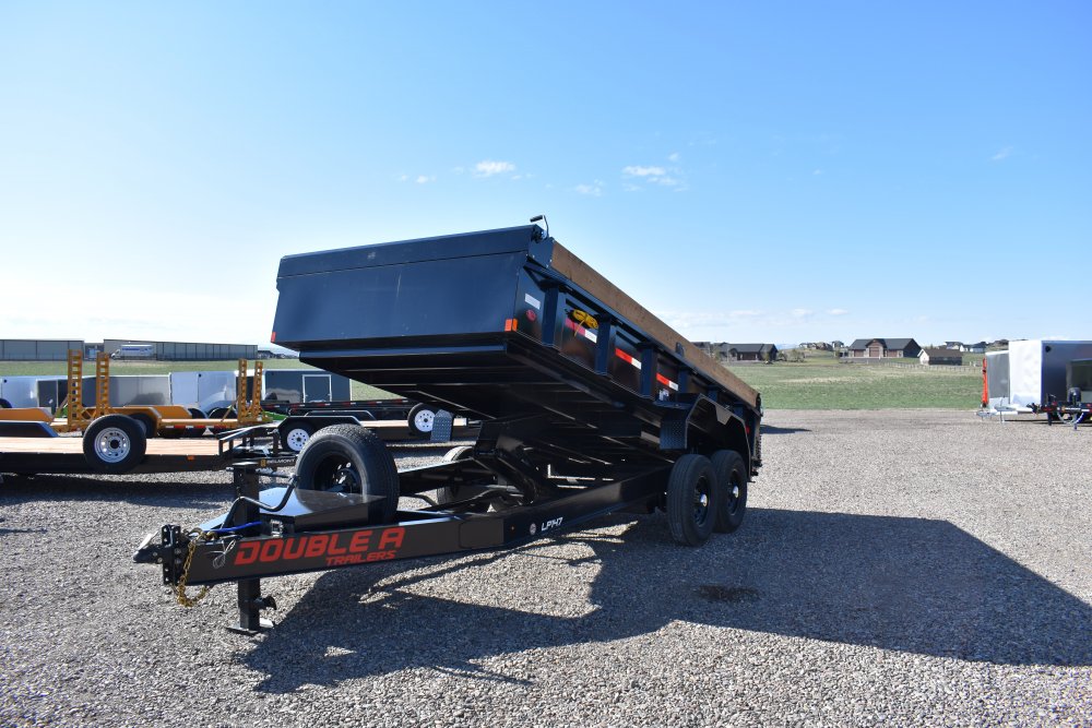 Double A 83"x16' HD Low-profile Dump Trailer, ST235/80R16 Radial tires, spare tire,